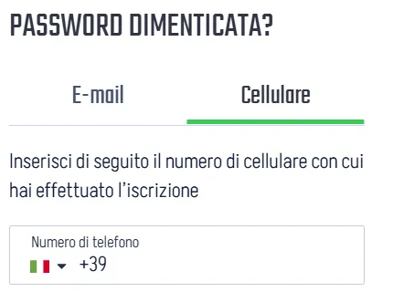 Recupero password Winnita